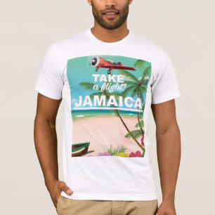 Camiseta ¡Toma un vuelo! Jamaica cartel retro de vacaciones