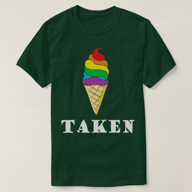 Camiseta Tomada Ice Cream Rainbow LGBT Valentines (Diseño del anverso)