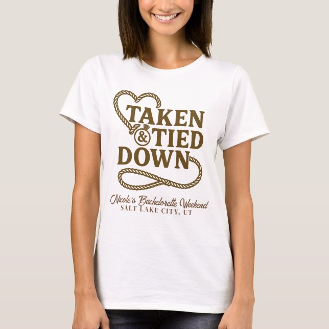 Camiseta Tomada y Atada Country Western Despedida de Solter (Anverso)