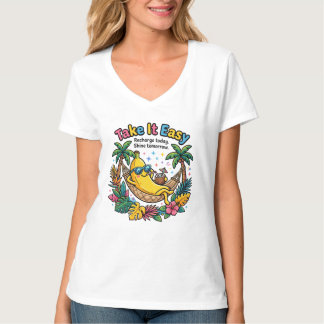 Camiseta Tómalo con calma – Vibraciones de plátano relajant