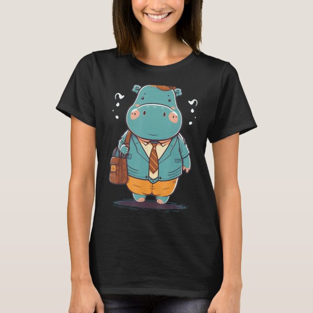 Camiseta Tomando Hippo Pajama durmiendo Hippopótamo (Anverso)