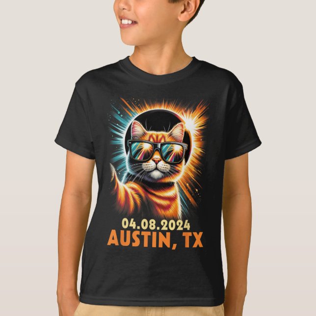 Camiseta Tomando Un Eclipse Solar Total Selfie 2024 Austin  (Anverso)