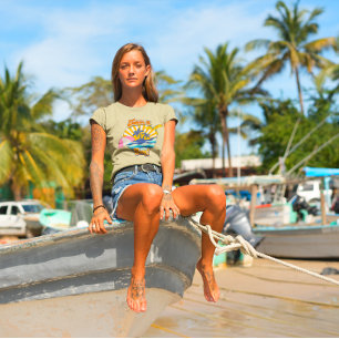 Camiseta Tomándolo Fácil Retro Playa Vintage Gráfico de Ver