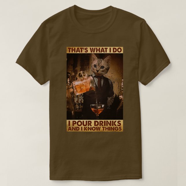 Camiseta Tomar Bebidas Y Saber Cosas Bartender (Diseño del anverso)