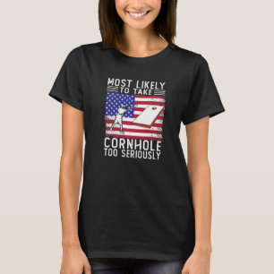 Camiseta Tomar Cornhole Demasiado Serio Vintage Bolsa De Sa