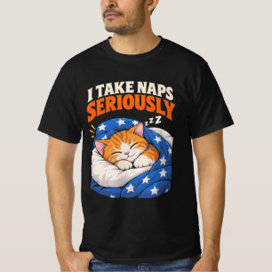 Camiseta Tomar Siestas Serio Divertido Gato Durmiendo