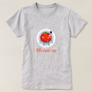 Camiseta Tomate Enfadado 100% Orgánico Divertido