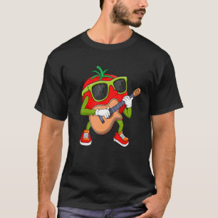 Camiseta Tomate Tocando Música De Guitarra De Tomate Mens N