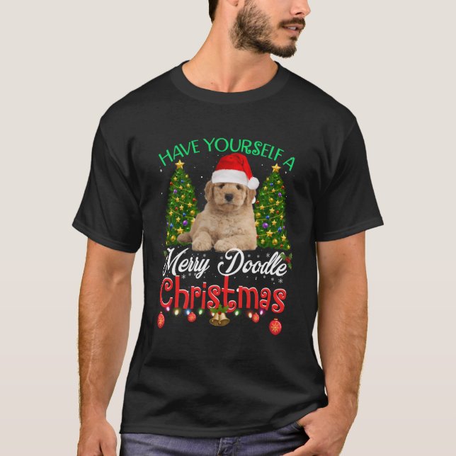 Camiseta Tómate Un Navidad De Doodle De Feliz Goldendoodl (Anverso)