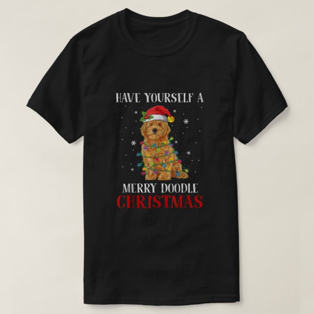 Camiseta Tómate Un Navidad De Doodle De Feliz Goldendoodl (Diseño del anverso)