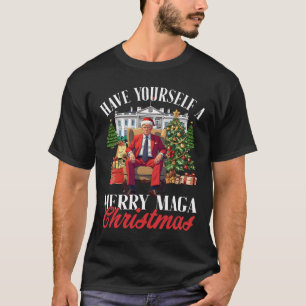 Camiseta Tómate una Feliz Navidad Santa Funny Trump