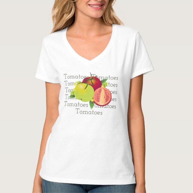Camiseta Tomates Jardín Botánico Vegetable Fruta Floral (Anverso)