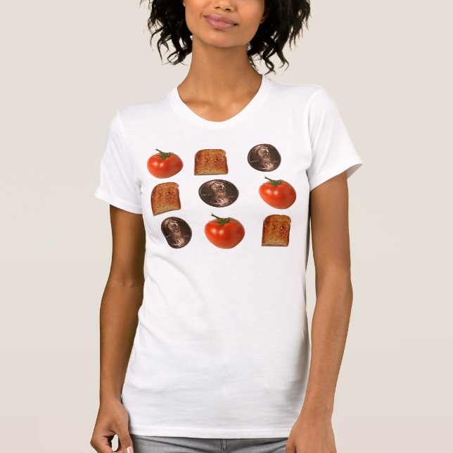 Camiseta Tomates, peniques, tostada (Anverso)