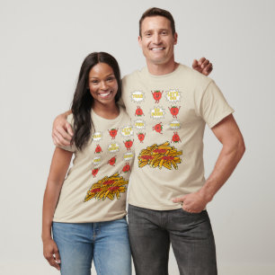 Camiseta tomates saltando a papas fritas, personalizado