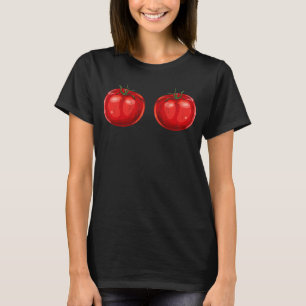 Camiseta Tomatitos senos de tomate rojo humor tonto de jard