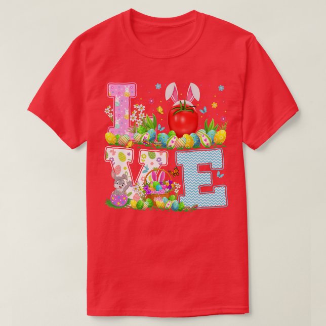 Camiseta Tomato Fruit Easter Egg Hunt Funny Love Tomato Eas (Diseño del anverso)