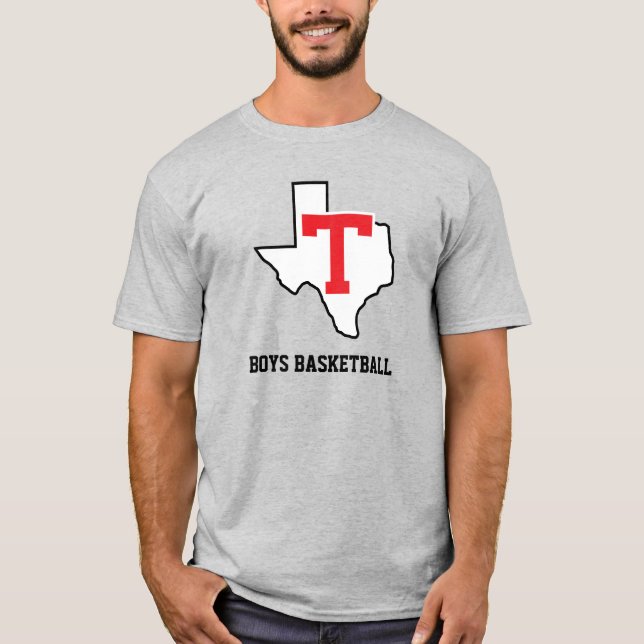 Camiseta Tomball T Boys Basketball Texas gris claro (Anverso)
