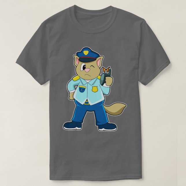 Camiseta Tomcat como oficial de policía con micrófono unifo (Diseño del anverso)