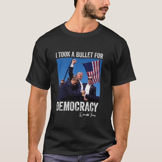 Camiseta Tomé Bala Por La Democracia. Trump Manifestación D (Anverso)