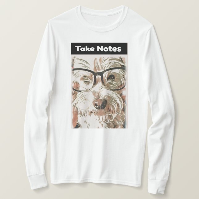 Camiseta Tome Notes Westie Long Sleeve Shirt (Anverso del diseño)