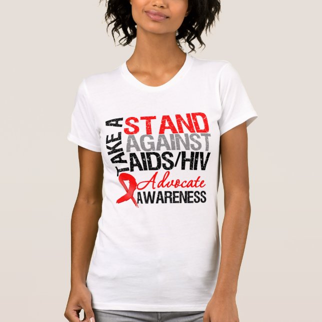 Camiseta Tome un soporte contra el VIH del SIDA (Anverso)