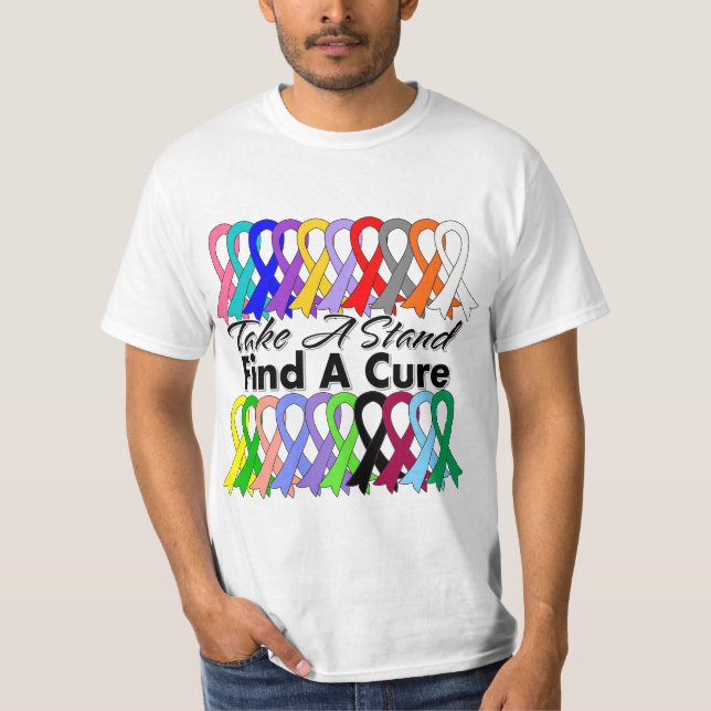 Camiseta Tome un soporte encuentran un cáncer y una (Anverso)
