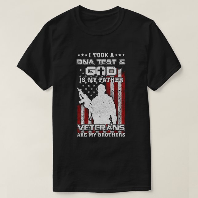 Camiseta Tomé Una Prueba De Adn Dios Es Mi Padre Veteranos  (Diseño del anverso)