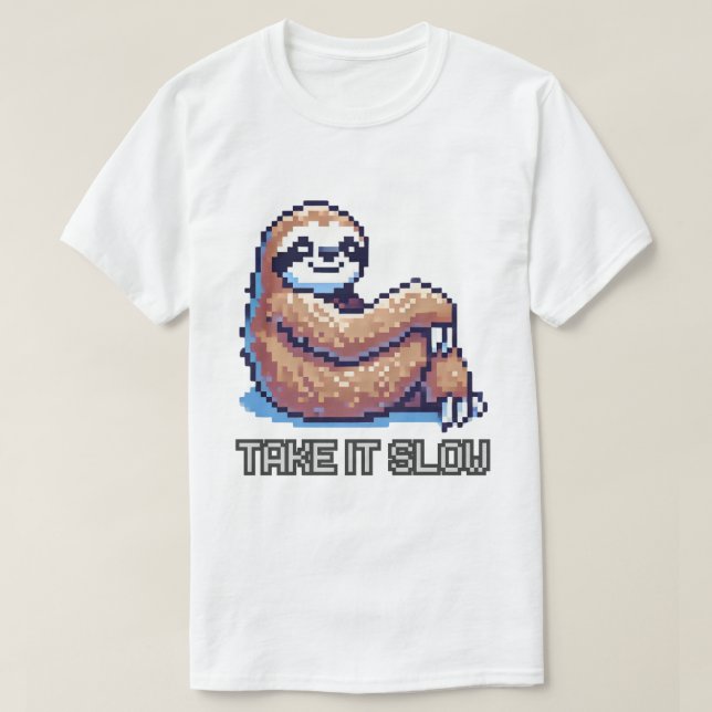 Camiseta Tómelo lento colgante Sloth (Diseño del anverso)