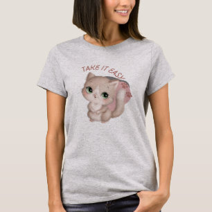 Camiseta Tómelo un gato rosa fácil