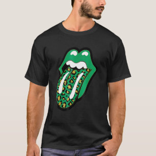 Camiseta Tonga de impresión Leopardo de los labios verdes f