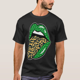 Camiseta Tonga de impresión Leopardo de los labios verdes f