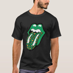 Camiseta Tonga de impresión Leopardo de los labios verdes f