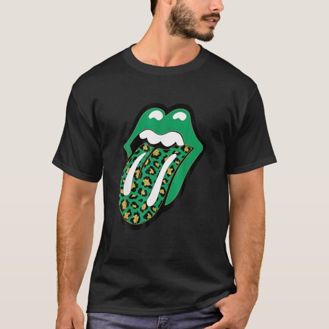 Camiseta Tonga de impresión Leopardo de los labios verdes f (Anverso)