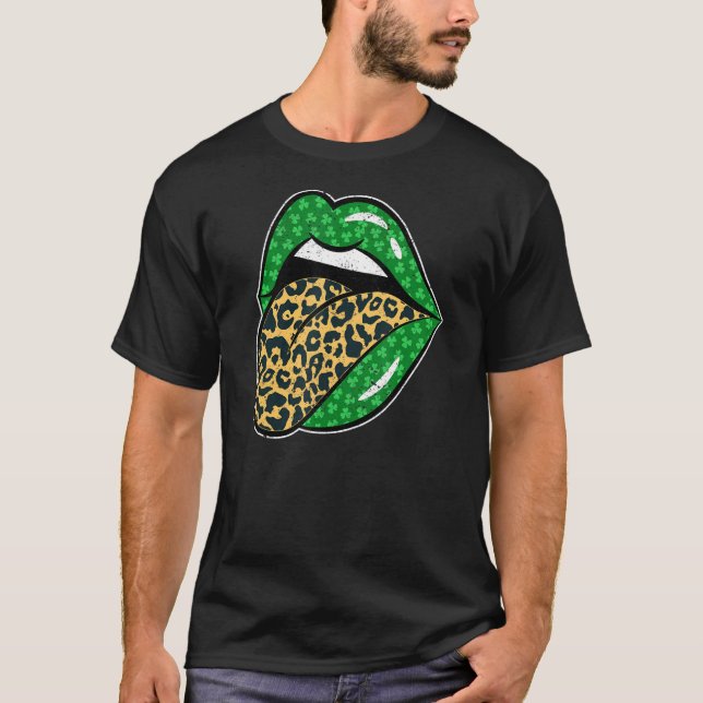 Camiseta Tonga de impresión Leopardo de los labios verdes f (Anverso)