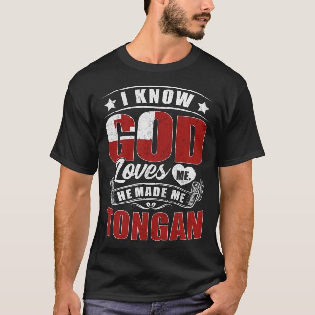 Camiseta Tonga Flag God Loves Me  Tongans (Anverso)