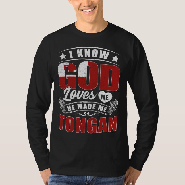 Camiseta Tonga Flag God Loves Me  Tongans (Anverso)