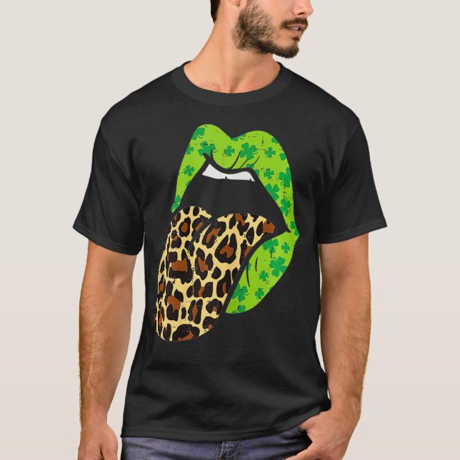 Camiseta Tonga impresa de leopardo de los labios verdes fue (Anverso)