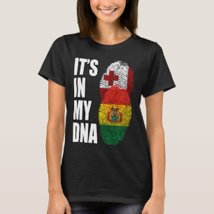 Camiseta Tonga Y Bolivia Mezclan Bandera De ADN Del Patrimo