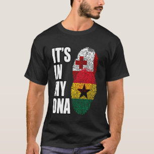 Camiseta Tonga Y Ghana mezclan bandera de ADN del patrimoni