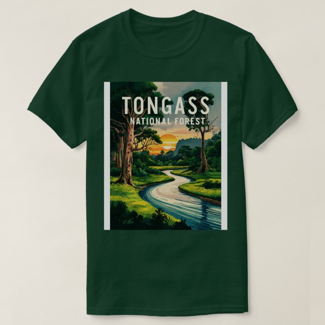Camiseta Tongass National Forest Watercolor Art TShirt (Diseño del anverso)