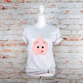 Camiseta Tongue Out Pink Piggy