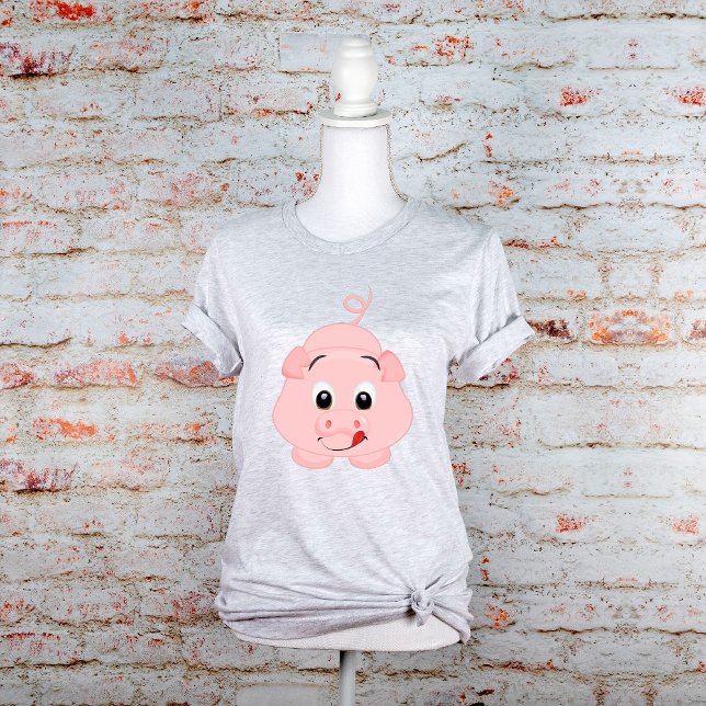 Camiseta Tongue Out Pink Piggy (Subido por el creador)