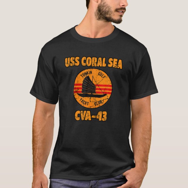 Camiseta Tonkin Gulf Yacht Club USS Coral Sea CVA-43 Vietna (Anverso)