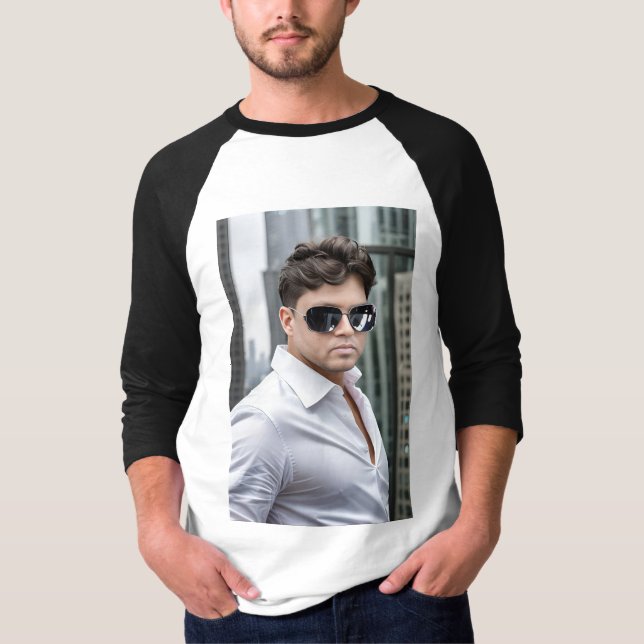Camiseta "Tonos de Guay: El chico guapo con gafa negra (Anverso)