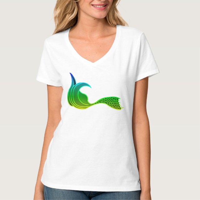 Camiseta Tonos de la cola verde de la sirena (Anverso)
