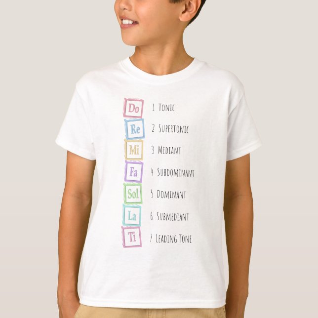 Camiseta Tonos de la escala Solfeggio Bloques Musicales de  (Anverso)