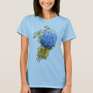 Camiseta Tonos de las Hydrangeas de las acuarelas azules