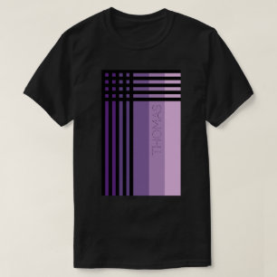 Camiseta Tonos Púrpura Y Bandas Negras Nombre Personalizado