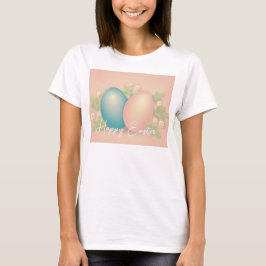 Camiseta Tonos suaves huevo de Pascua y flores de margarita