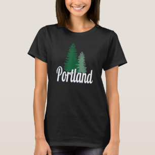 Camiseta Tonos verdes de los árboles de Portland